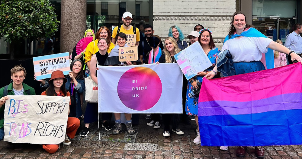 UK Bi+ Pride attending the London Trans Pride in 2023.