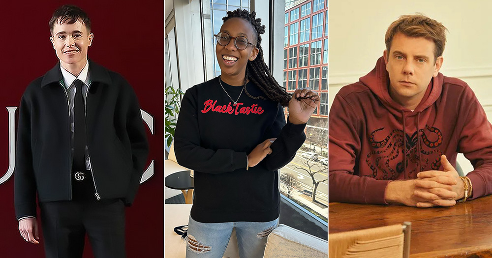 The picture shows LGBTQ+ people honoured by TIME. From left to right: Elliot Page, Kelley Robinson, Jonathan Anderson.