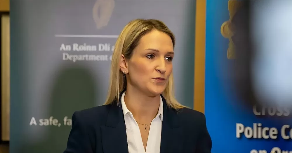 The picture shows Justice Minister McEntee, legislator of the hate speech bill and hate crime bill.