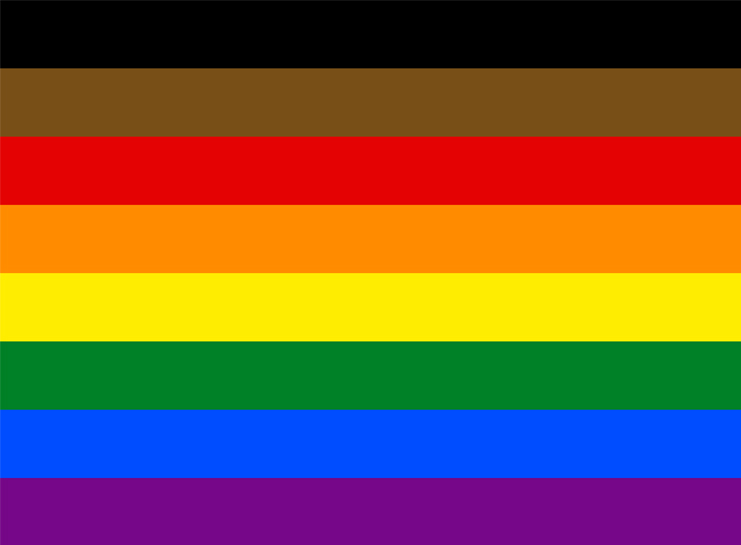 People of colour inclusive Pride flag.