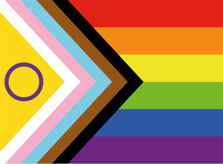 Intersex inclusive Pride flag.