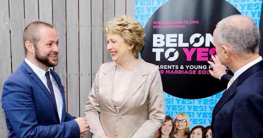 Michael Barron, whose papers have been acquired by the National Library of Ireland, at the launch of BeLonG To Yes Campaign in 2015.