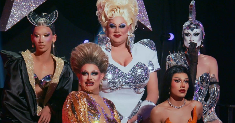 All Stars 9 competitors Plastique Tiara, Shannel, Nina West, Jorgeous, and Gottmik.