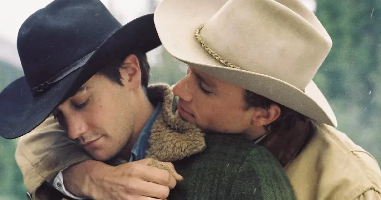 This idea is Brokeback Mountain themed. The picture shows Jack and Ennis, with Ennis putting an arm around Jack.