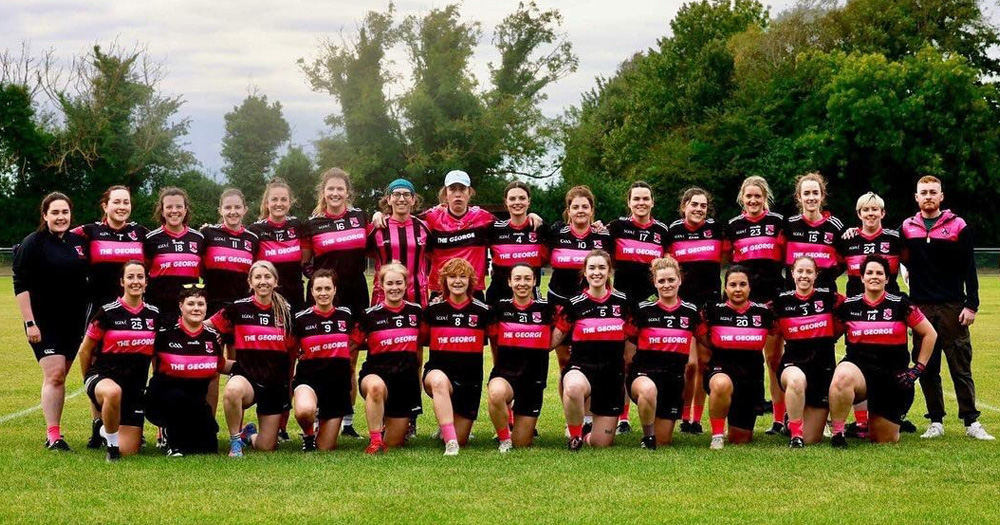 Na Gaeil Aeracha posing for a team photo at their cup final.