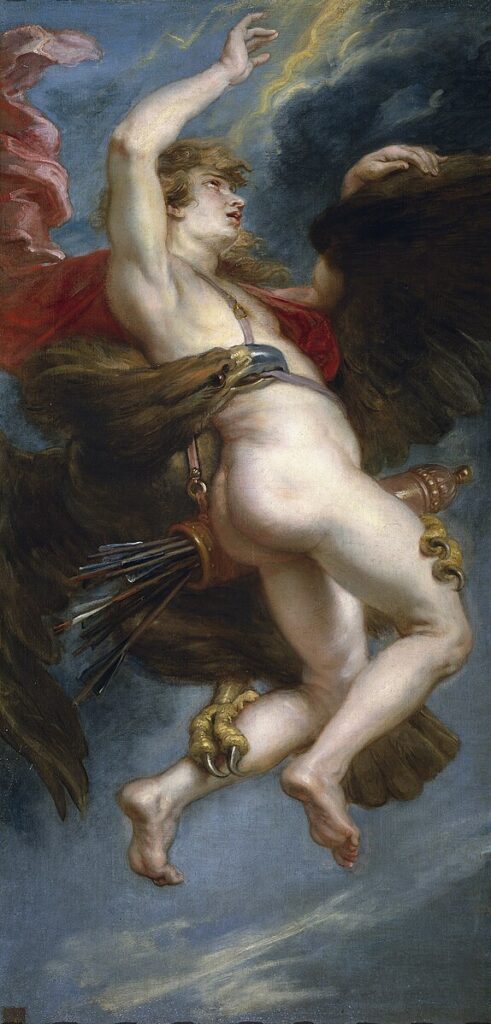 Painting 'The Rape of Ganymede' by Peter Paul Rubens, an example of LGBTQ+ art history.