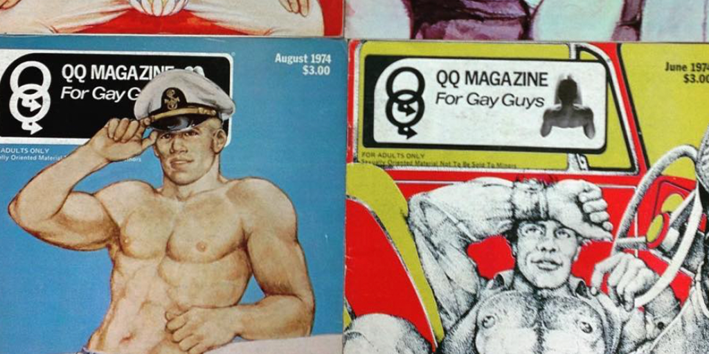 Images of vintage queer magazines.