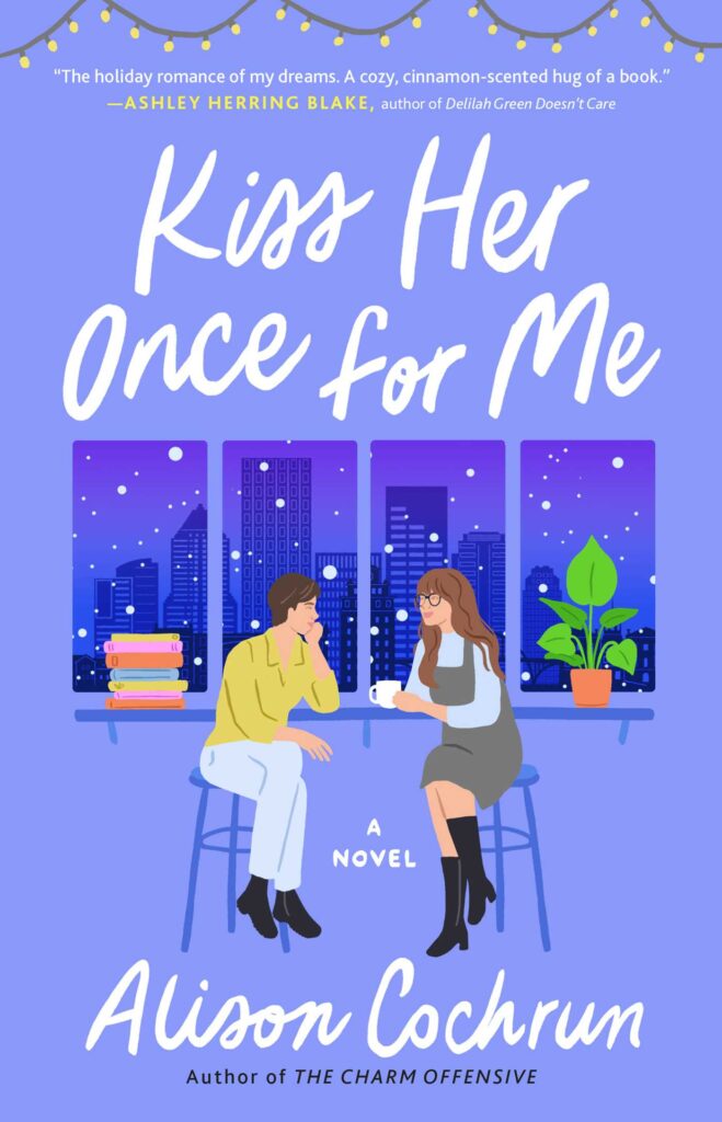 Cover for Kiss Her Once for me. Two women sitting next to eachither drinking coffee