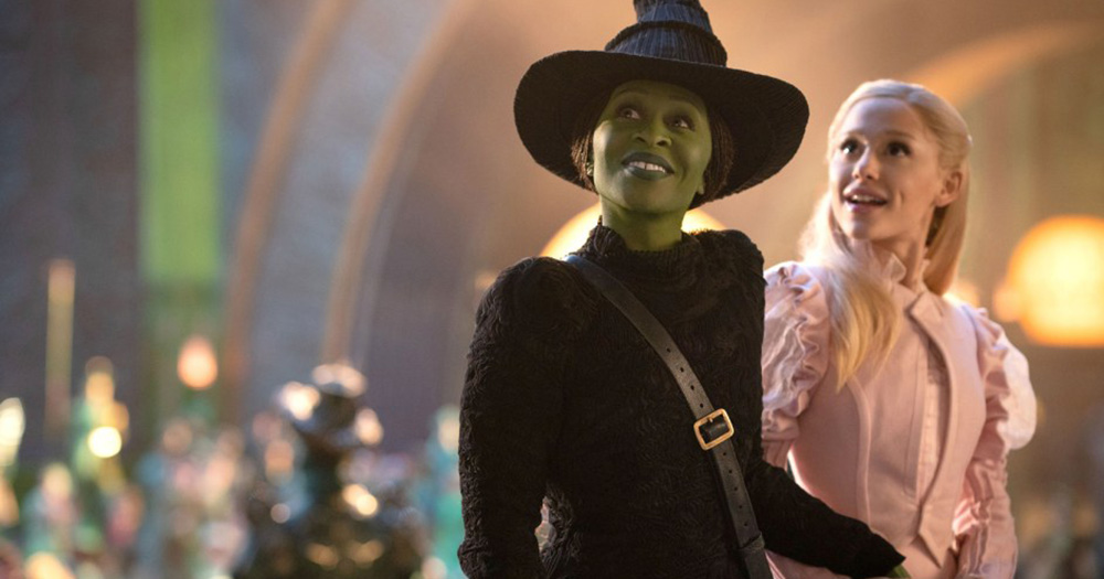 Elphaba and Glinda in Wicked.