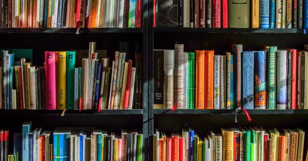 A library full of books.