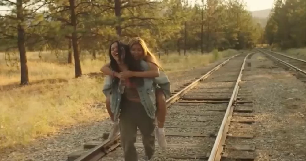 A Screengrab from the brand new film Girls Like Girls. The screengrab shows the two main characters together.