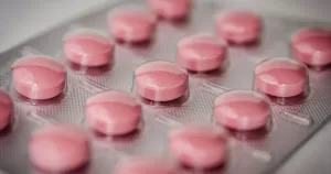 A packet of pink pills. This image is being used to accompany a story about puberty blockers in Northern Ireland.